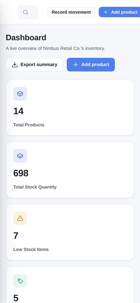 Business Inventory Tracker Starter mobile screenshot