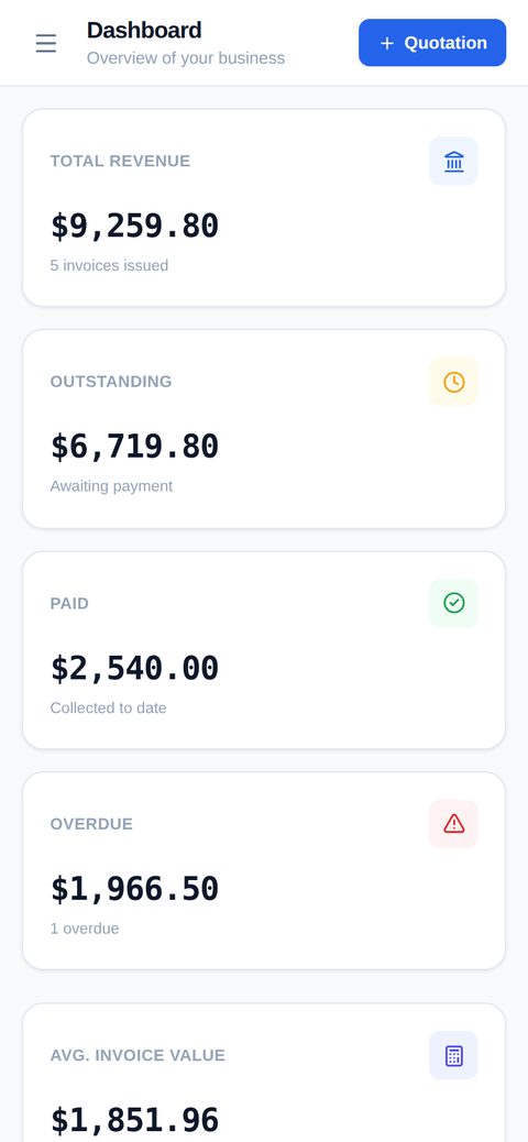 Business Invoice Generator Premium mobile screenshot