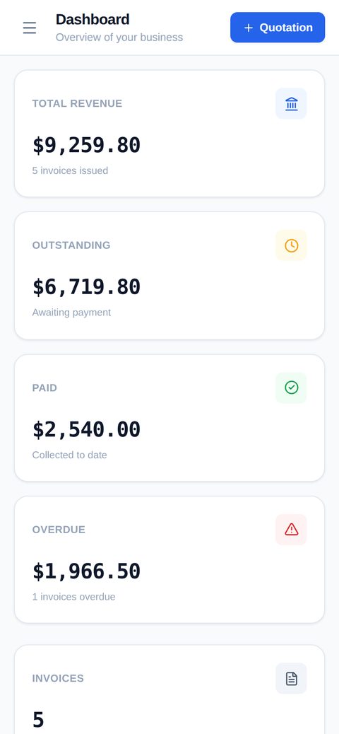 Business Invoice Generator Standard mobile screenshot