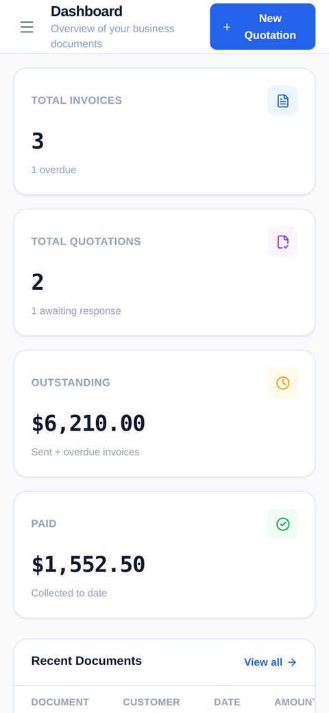 Business Invoice Generator Starter mobile screenshot