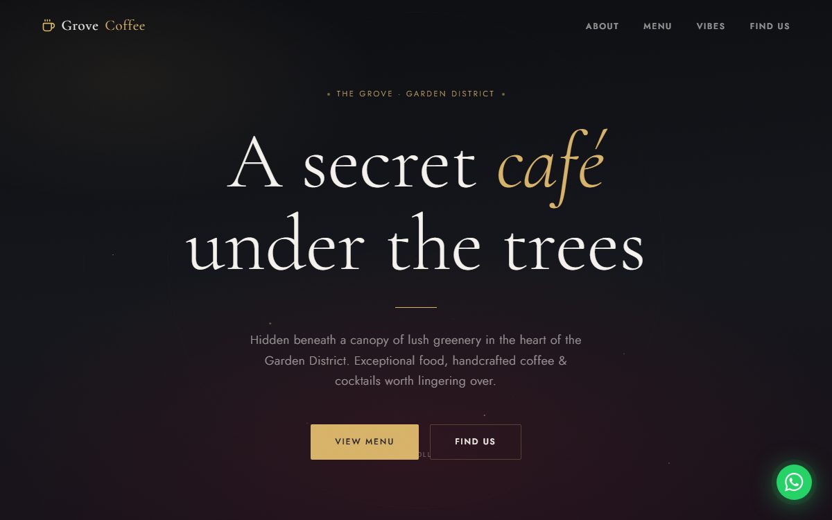 Grove Coffee website desktop screenshot